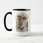 Moderne minimalistische foto Vrolijke kerstkoffie Mok (Links)