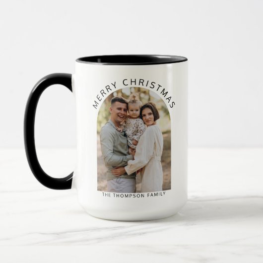 Moderne minimalistische foto Vrolijke kerstkoffie Mok (Links)