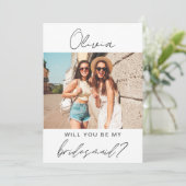 Moderne minimalistische foto zal je mijn bruidsmei kaart (Staand voorkant)