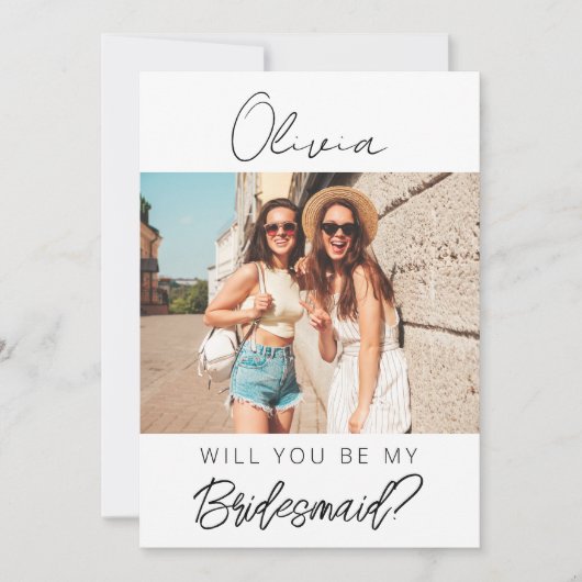 Moderne minimalistische foto zal je mijn bruidsmei kaart (Voorkant)