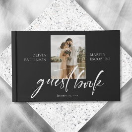 Moderne minimalistische foto zwart gastenboek