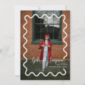 Moderne minimalistische foto Zwart-wit Afstudeerde Kaart (Voorkant)