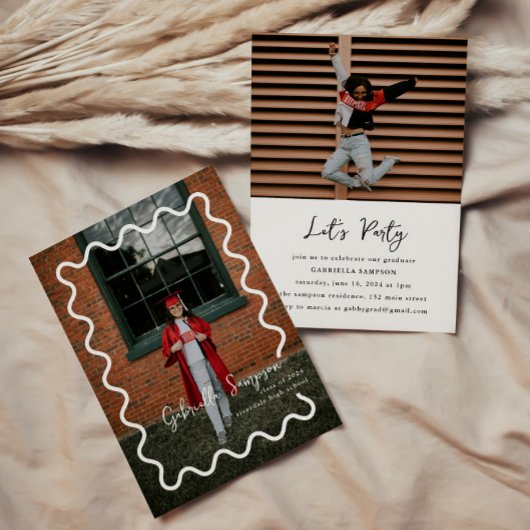 Moderne minimalistische foto Zwart-wit Afstudeerde Kaart