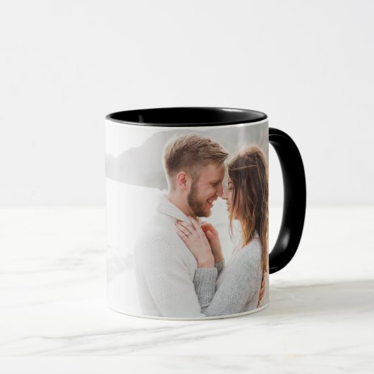 Moderne minimalistische foto Zwart & Wit Betrokken Mok (Voorkant rechts)