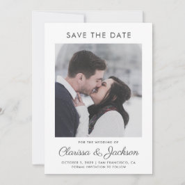 Moderne minimalistische foto zwart wit save the date