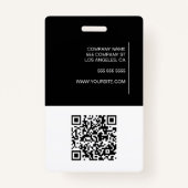 Moderne minimalistische foto zwarte naam badge (Achterkant)