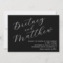 Moderne Minimalistische Foto Zwarte Script Bruilof