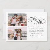 Moderne minimalistische fotobruiloft bedankkaart (Voorkant)