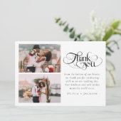 Moderne minimalistische fotobruiloft bedankkaart (Staand voorkant)