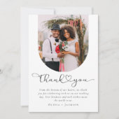 Moderne minimalistische fotobruiloft bedankkaart (Voorkant)