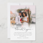 Moderne minimalistische fotobruiloft bedankkaart (Voorkant)