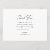 Moderne minimalistische fotobruiloft bedankkaart (Achterkant)