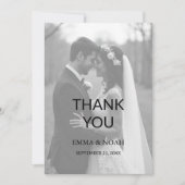 Moderne minimalistische fotobruiloft bedankkaart (Voorkant)