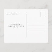 Moderne minimalistische fotobruiloft bedankt briefkaart (Achterkant)