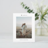 Moderne minimalistische fotobruiloft bedankt briefkaart (Staand voorkant)