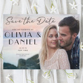 Moderne minimalistische fotobruiloft bespaart datu kaart