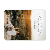 Moderne minimalistische fotobruiloft bespaart datu magneet (Horizontaal)