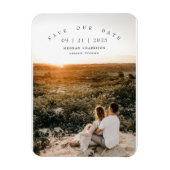 Moderne minimalistische fotobruiloft bespaart datu magneet (Verticaal)