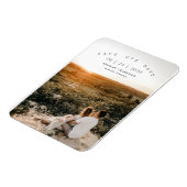 Moderne minimalistische fotobruiloft bespaart datu magneet (Linkerzijde)