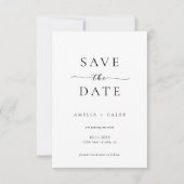 Moderne minimalistische fotobruiloft bespaart datu save the date (Voorkant)