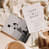 Moderne minimalistische fotobruiloft bespaart datu save the date