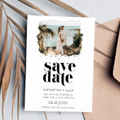 Moderne minimalistische fotobruiloft bespaart datu save the date