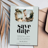 Moderne minimalistische fotobruiloft bespaart datu save the date