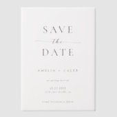 Moderne minimalistische fotobruiloft bespaart datu vellum uitnodigingen (Voorkant)