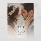 Moderne, minimalistische fotobruiloft bespaart de briefkaart (Voorkant)