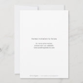 Moderne, minimalistische fotobruiloft bespaart de  save the date (Achterkant)