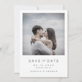 Moderne, minimalistische fotobruiloft bespaart de  save the date (Voorkant)