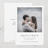 Moderne, minimalistische fotobruiloft bespaart de  save the date (Voorkant / Achterkant)