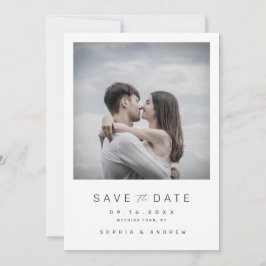 Moderne, minimalistische fotobruiloft bespaart de  save the date