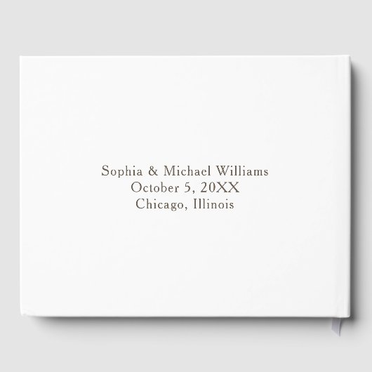 Moderne Minimalistische Fotobruiloft Gastboek Sjab Gastenboek (Achterkant)