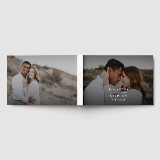 Moderne minimalistische fotobruiloft gastenboek (Volledig)