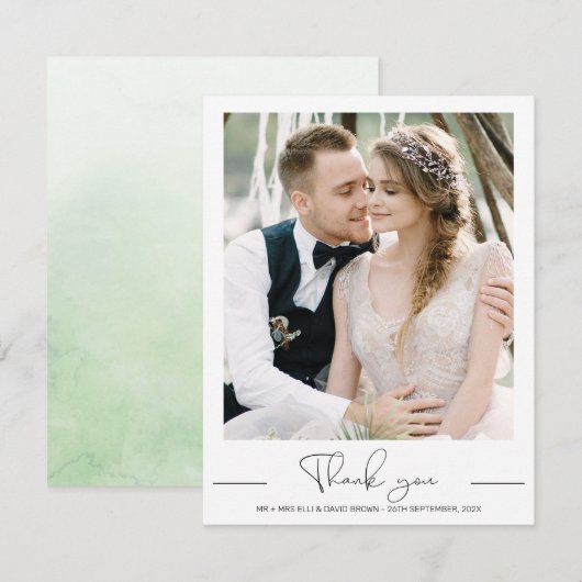 Moderne minimalistische fotobruiloft - Hartelijk d (Voorkant / Achterkant)