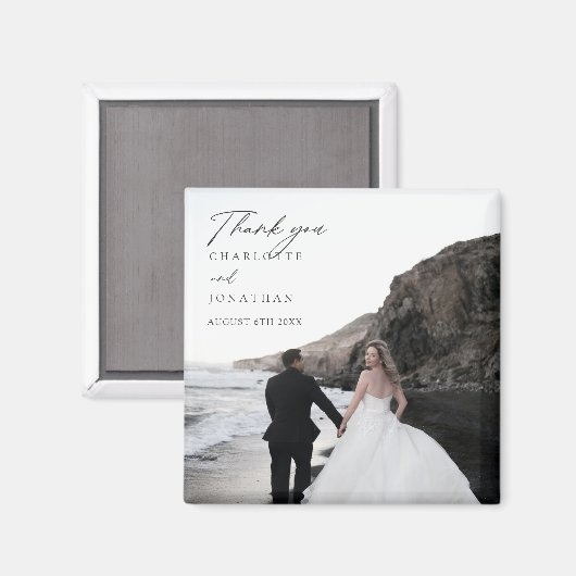 Moderne minimalistische fotobruiloft - Hartelijk d Magneet (Voorkant / Achterkant)