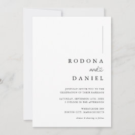 Moderne minimalistische fotobruiloft kaart