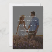 Moderne minimalistische fotobruiloft kaart (Voorkant)