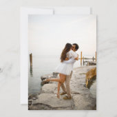 Moderne minimalistische fotobruiloft kaart (Achterkant)