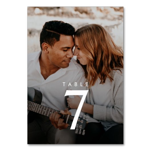 Moderne minimalistische fotobruiloft kaart (Achterkant)