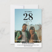 Moderne, minimalistische fotobruiloft kaart (Voorkant)