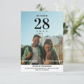 Moderne, minimalistische fotobruiloft kaart (Staand voorkant)