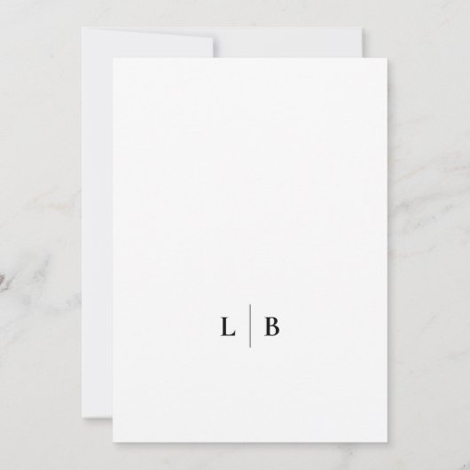 Moderne, minimalistische fotobruiloft kaart (Achterkant)