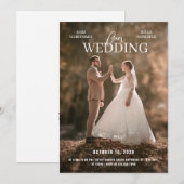 Moderne, minimalistische fotobruiloft kaart (Voorkant / Achterkant)