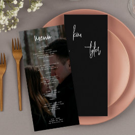 Moderne, minimalistische fotobruiloft menu