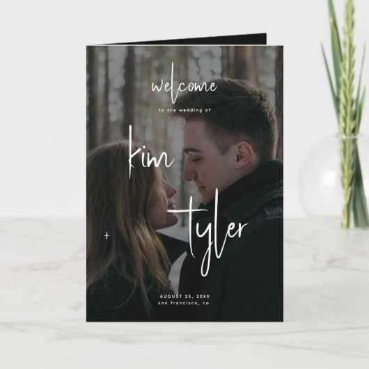 Moderne, minimalistische fotobruiloft programma (Voorkant)