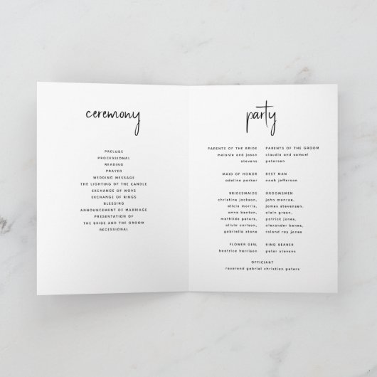 Moderne, minimalistische fotobruiloft programma (Binnen)