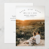 Moderne minimalistische fotobruiloft save the date (Voorkant / Achterkant)