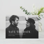 Moderne, minimalistische fotobruiloft save the date (Staand voorkant)